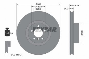 Купити 98200233901 TEXTAR Гальмівні диски Рендж Ровер (4.4 D, 5.0)