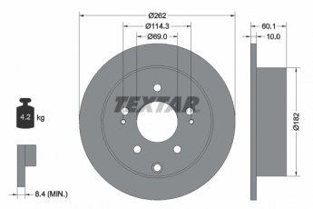 Купить 98200269401 TEXTAR Тормозные диски Galant 9 (2.0 GDi G, 2.0 GDi V 4WD, 2.4)