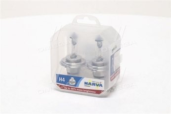 Лампа накаливания SET H4 12V 60/55 W P43t RANGE POWER+90 (кт 2шт) (производство) 48003S2 NARVA фото 1